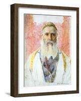 Rabbi in White Frock-Isidor Kaufmann-Framed Art Print