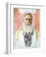 Rabbi in White Frock-Isidor Kaufmann-Framed Art Print