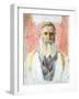 Rabbi in White Frock-Isidor Kaufmann-Framed Art Print