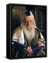 Rabbi Joshua Heshil Holtovski, Leader of the Karlin Chassidic Sect, Praying in Mea Sherin Temple-Alfred Eisenstaedt-Framed Stretched Canvas