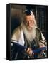 Rabbi Joshua Heshil Holtovski, Leader of the Karlin Chassidic Sect, Praying in Mea Sherin Temple-Alfred Eisenstaedt-Framed Stretched Canvas