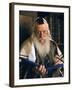 Rabbi Joshua Heshil Holtovski, Leader of the Karlin Chassidic Sect, Praying in Mea Sherin Temple-Alfred Eisenstaedt-Framed Photographic Print