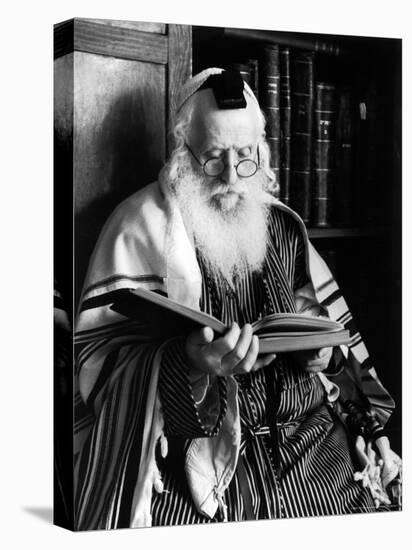 Rabbi Joshua Heshil Holtovski, Leader of the Karlin Chassidic Sect, Praying-Alfred Eisenstaedt-Stretched Canvas