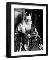 Rabbi Joshua Heshil Holtovski, Leader of the Karlin Chassidic Sect, Praying-Alfred Eisenstaedt-Framed Photographic Print