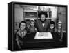 Rabbi Posing with His Young Students Who Are Learning to Read Hebrew at This Orthodox School-Paul Schutzer-Framed Stretched Canvas