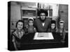 Rabbi Posing with His Young Students Who Are Learning to Read Hebrew at This Orthodox School-Paul Schutzer-Stretched Canvas