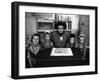 Rabbi Posing with His Young Students Who Are Learning to Read Hebrew at This Orthodox School-Paul Schutzer-Framed Photographic Print