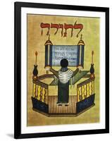 Rabbi Reading Torah, 17th Century Miniature, Jewish Art-null-Framed Giclee Print