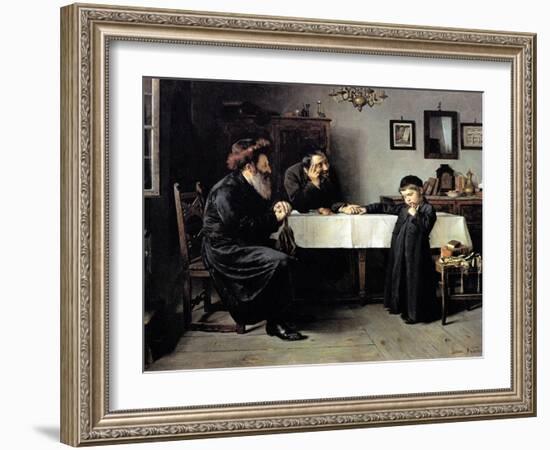 Rabbi's Visit-Isidor Kaufmann-Framed Art Print