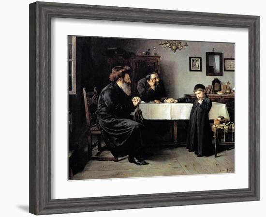 Rabbi's Visit-Isidor Kaufmann-Framed Art Print