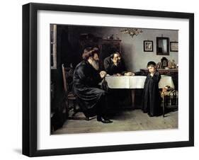 Rabbi's Visit-Isidor Kaufmann-Framed Art Print