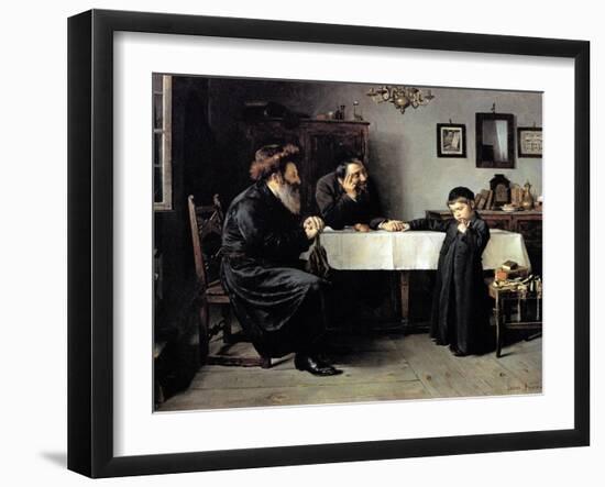 Rabbi's Visit-Isidor Kaufmann-Framed Art Print