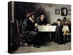 Rabbi's Visit-Isidor Kaufmann-Stretched Canvas