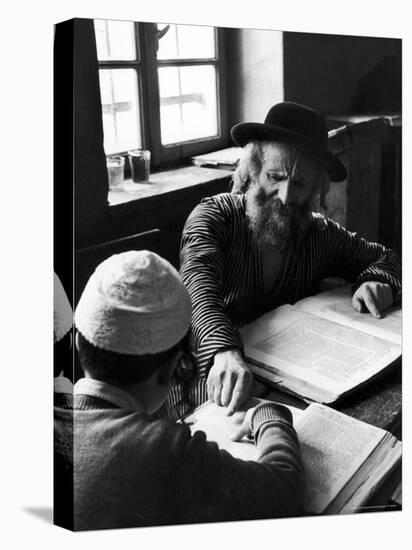 Rabbi Teaching the Talmud, the Basis For Much Jewish Law-Alfred Eisenstaedt-Stretched Canvas