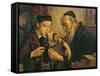 Rabbi Tying the Phylacteries to the Arm of a Boy-null-Framed Stretched Canvas