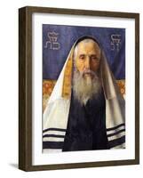 Rabbi with Prayer Shawl-Isidor Kaufmann-Framed Art Print