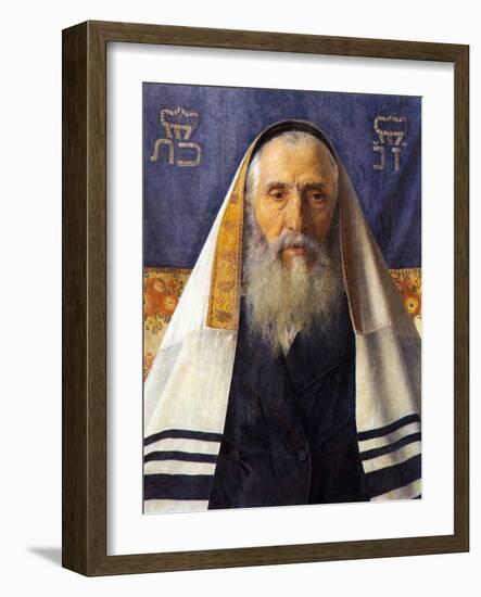 Rabbi with Prayer Shawl-Isidor Kaufmann-Framed Art Print