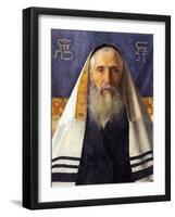 Rabbi with Prayer Shawl-Isidor Kaufmann-Framed Art Print