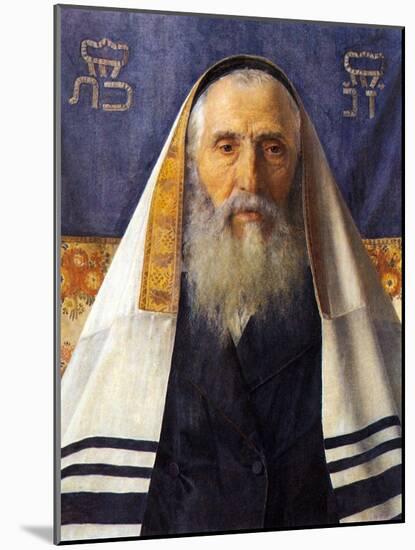 Rabbi with Prayer Shawl-Isidor Kaufmann-Mounted Art Print