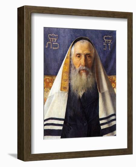 Rabbi with Prayer Shawl-Isidor Kaufmann-Framed Art Print