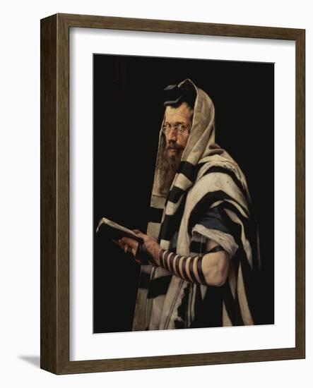 Rabbi with Tefillin-Jan Styka-Framed Giclee Print