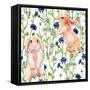 Rabbit Among Flowers-tanycya-Framed Stretched Canvas