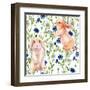 Rabbit Among Flowers-tanycya-Framed Art Print