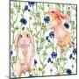 Rabbit Among Flowers-tanycya-Mounted Art Print