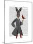 Rabbit and Bird-Fab Funky-Mounted Art Print