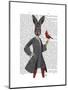 Rabbit and Bird-Fab Funky-Mounted Art Print