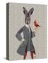 Rabbit and Bird-Fab Funky-Stretched Canvas