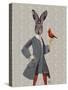 Rabbit and Bird-Fab Funky-Stretched Canvas