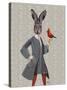 Rabbit and Bird-Fab Funky-Stretched Canvas