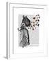 Rabbit and Butterfly Parasol-Fab Funky-Framed Art Print