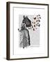 Rabbit and Butterfly Parasol-Fab Funky-Framed Art Print