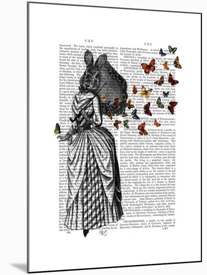 Rabbit and Butterfly Parasol-Fab Funky-Mounted Art Print