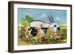 Rabbit and Guinea Pig, 1998-E.B. Watts-Framed Giclee Print