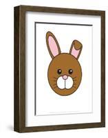 Rabbit - Animaru Cartoon Animal Print-Animaru-Framed Giclee Print