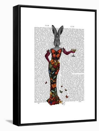 Rabbit Butterfly Dress-Fab Funky-Framed Stretched Canvas