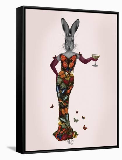 Rabbit Butterfly Dress-Fab Funky-Framed Stretched Canvas