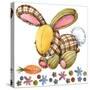Rabbit. Cartoon Farm Animal. Cute Pet Watercolor Illustration.-Faenkova Elena-Stretched Canvas