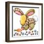 Rabbit. Cartoon Farm Animal. Cute Pet Watercolor Illustration.-Faenkova Elena-Framed Art Print