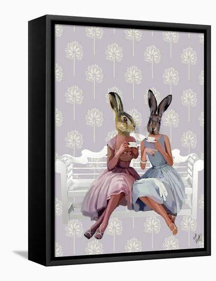 Rabbit Chat-Fab Funky-Framed Stretched Canvas