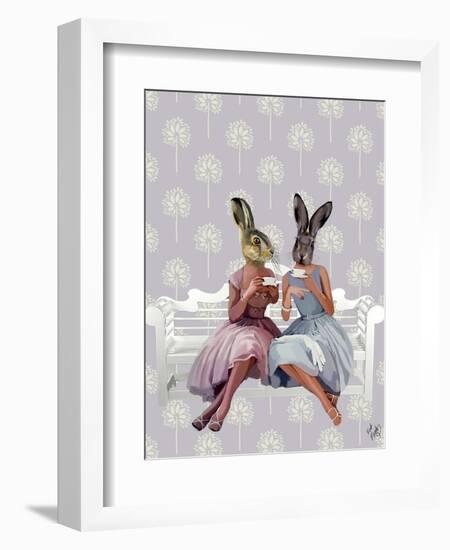 Rabbit Chat-Fab Funky-Framed Art Print