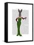 Rabbit Green Dress-Fab Funky-Framed Stretched Canvas