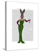 Rabbit Green Dress-Fab Funky-Stretched Canvas