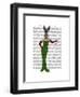 Rabbit Green Dress-Fab Funky-Framed Art Print