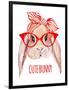 Rabbit Head in Glasses-tanycya-Framed Art Print