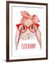 Rabbit Head in Glasses-tanycya-Framed Art Print