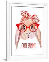 Rabbit Head in Glasses-tanycya-Framed Art Print